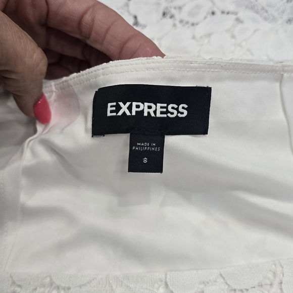 Express‎ High Waisted Lace Pencil Skirt Lined Size Small - Picture 6 of 8
